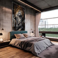 Quadro Decorativo Macaco Chefe: Domínio e Sabedoria - quadros decorativos 1 Tela Vertical, 3 Telas - em escritorio elegante
