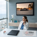 Porsche 911 clássico cinza rebaixado de perfil ao pôr do sol, sobre cascalho e muro, quadro decorativo