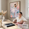 Quadro Decorativo Bailarina em Tutu Pastel com Pinceladas | quadros decorativos | bailarina em tutu pastel dançando na ponta dos pés com pinceladas texturizadas | em Quadros para Quarto | Porao dos Quadros