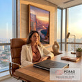 Quadro Decorativo Cânion e Rio ao Pôr do Sol em Tons | quadros decorativos | cânion avermelhado com rio serpenteante sob céu de pôr do sol roxo e laranja | em Quadros para Escritorio | Porao dos Quadros