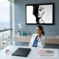 Rosto de mulher de olhos fechados em pinceladas preto e branco, metade em sombra, quadro decorativo