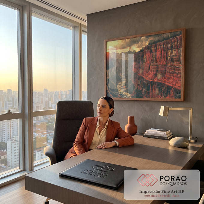 Quadro Decorativo Cânion Vermelho com Rio ao Pôr do Sol | quadros decorativos | cânion de rocha vermelha com rio sinuoso e céu dramático ao pôr do sol | em Quadros para Escritorio | Porao dos Quadros