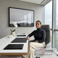Quadro Decorativo Grande Cordilheira Nevada para Sala Branco | quadros decorativos | cordilheira nevada em preto e branco com picos escuros em primeiro plano | em ambiente 2 | Porao dos Quadros