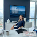 Quadro Decorativo Grande Mar Profundo com Céu para Sala Azul | quadros decorativos para sala | mar azul profundo com ondas suaves sob céu limpo no horizonte | em Quadros para Sala | Porao dos Quadros