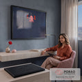 Quadro Decorativo Grande Flores Vermelhas Vermelho para Sala | quadros decorativos | flores vermelhas e nuvem rosa em caule único sob céu noturno com lua | em ambiente 2 | Porao dos Quadros