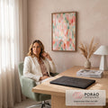 Quadro Decorativo Grande Mosaico Abstrato para Sala Rosa | quadros decorativos | mosaico abstrato de pinceladas verticais em rosa, verde e pêssego | em ambiente 2 | Porao dos Quadros