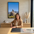 Quadro Decorativo Águia Dourada em Rocha com Montanhas | quadros decorativos | águia dourada pousada em rocha com montanhas e céu azul ao fundo | em Quadros para Escritorio | Porao dos Quadros