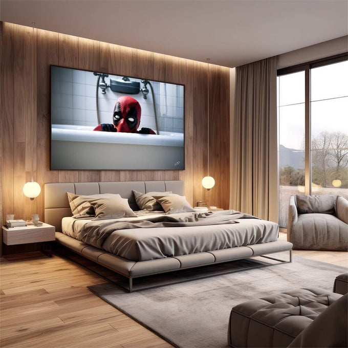 Quadro Decorativo Deadpool - Arte Criativa para Banheiro - quadros decorativos 1 Tela, 1 Tela Horizontal - em escritorio elegante