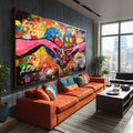 Quadro Decorativo Contemporâneo \'Criação de Adão Urban\' - Arte para Sua Decoração Sofisticada - quadros decorativos para sala 1 Tela, 1 Tela Horizontal - em ambiente decorado