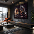 Quadro Decorativo Leão de Judá Rugindo - quadros decorativos para sala 1 Tela, 1 Tela Horizontal - em ambiente decorado