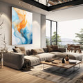 Quadro Decorativo Abstrato Primavera - Estilo e Sofisticação para sua Casa - quadros decorativos para sala 1 Tela Vertical, 3 Telas - em quarto contemporaneo