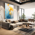 Quadro Decorativo Abstrato Primavera 2 - Estilo e Elegância para Sua Decoração - quadros decorativos para sala 1 Tela Vertical, 3 Telas - em quarto contemporaneo