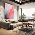 Quadro Decorativo Abstrato Primavera Doce - Elegância e Sofisticação para seu Ambiente - quadros decorativos 1 Tela Vertical, 3 Telas - em escritorio elegante