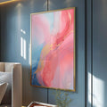 Quadro Decorativo Abstrato Primavera Doce - Elegância e Sofisticação para seu Ambiente - quadros decorativos para sala 1 Tela Vertical, 3 Telas - em ambiente decorado