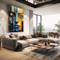 Quadro Decorativo Rosto Artístico - Estilo Contemporâneo para Sua Decoração - quadros decorativos para sala 1 Tela Vertical, 3 Telas - em quarto contemporaneo