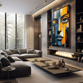 Quadro Decorativo Rosto Artístico - Estilo Contemporâneo para Sua Decoração - quadros decorativos 1 Tela Vertical, 3 Telas - em escritorio elegante