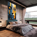 Quadro Decorativo Rosto Artístico - Estilo Contemporâneo para Sua Decoração - quadros decorativos 1 Tela Vertical, 3 Telas - em sala moderna