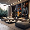 Quadro Decorativo Sofisticado 'Homem e Whisky' - Arte para Elegância do Seu Lar - quadros decorativos para sala 2 Telas, bebida alcoólica - em living room premium