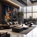 Quadro Decorativo Sofisticado 'Homem e Whisky' - Arte para Elegância do Seu Lar - quadros decorativos 2 Telas, bebida alcoólica - em sala moderna