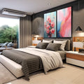 Quadro Decorativo Duo Abstrato Primavera Doce - Estilo e Elegância para Sua Decoração - quadros decorativos 2 Telas, abstrato - em escritorio elegante
