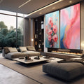Quadro Decorativo Duo Abstrato Primavera Doce - Estilo e Elegância para Sua Decoração - quadros decorativos para sala 2 Telas, abstrato - em living room premium