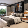 Quadro Decorativo Duo Leão - Elegância Realista para Seu Ambiente - quadros decorativos 2 Telas, arte felina - em escritorio elegante