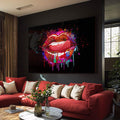Quadro Decorativo Mouth Art - Elegância e Modernidade para Sua Parede - quadros decorativos para sala 1 Tela, 1 Tela Horizontal - em ambiente decorado