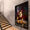 Quadro Decorativo Pooh - Arte Lúdica para Transformar Seu Ambiente - quadros decorativos para sala 1 Tela Vertical, 3 Telas - em ambiente decorado