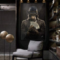Quadro Decorativo Macaco Gangster - Estilo Urbano para sua Decoração - quadros decorativos para sala 1 Tela Vertical, 3 Telas - em ambiente decorado