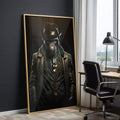Quadro Decorativo Macaco Gangster 08 - Arte Premium para sua Casa - quadros decorativos para sala 1 Tela Vertical, 3 Telas - em ambiente decorado
