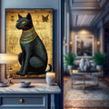 Quadro Decorativo Mitologia Egípcia ? Elegância Atemporal para Sua Parede - quadros decorativos para sala 1 Tela Vertical, 3 Telas - em ambiente decorado