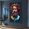 Quadro Decorativo Mitologia Grega - Arte Elegante para Transformar Seu Espaço - quadros decorativos para sala 1 Tela Vertical, 3 Telas - em ambiente decorado