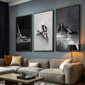 Quadro Decorativo Trio Girls Abstrato - Estilo Moderno e Elegante para Sua Decoração - quadros decorativos para sala 1 Tela Vertical, 3 Telas - em ambiente decorado