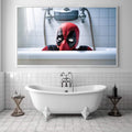 Quadro Decorativo Deadpool - Arte Criativa para Banheiro - quadros decorativos para sala 1 Tela, 1 Tela Horizontal - em ambiente decorado