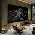 Quadro Decorativo Leão - O Senhor é Meu Pastor em Canvas Premium - quadros decorativos para sala 1 Tela, 1 Tela Horizontal - em ambiente decorado