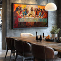 Quadro Decorativo Santa Ceia - Arte e Sofisticação para o Seu Lar - quadros decorativos para sala 1 Tela, 1 Tela Horizontal - em ambiente decorado