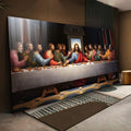Quadro Decorativo Santa Ceia 4 - Arte Clássica para Sua Decoração - quadros decorativos para sala 1 Tela, 1 Tela Horizontal - em ambiente decorado