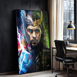 Quadro Decorativo Irmandade em Guerra - quadros decorativos para sala 1 Tela Vertical, 3 Telas - em ambiente decorado