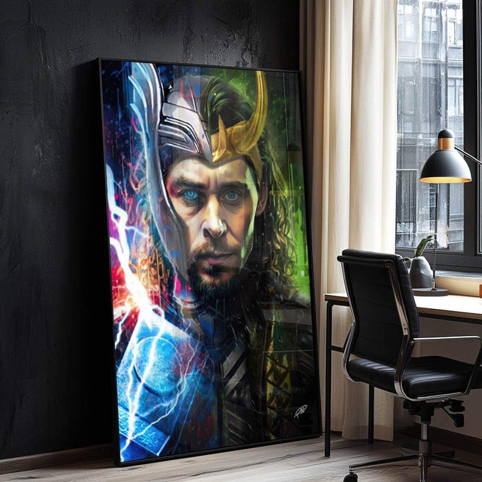 Quadro Decorativo Irmandade em Guerra - quadros decorativos para sala 1 Tela Vertical, 3 Telas - em ambiente decorado