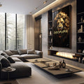 Quadro Decorativo Leão Disciplina - Elegância e Força para sua Decoração - quadros decorativos 1 Tela Vertical, 3 Telas - em sala moderna