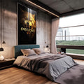 Quadro Decorativo Moderna Arte Lobo Execução - Estilo e Sofisticação - quadros decorativos para sala 1 Tela Vertical, 3 Telas - em quarto contemporaneo
