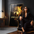 Quadro Decorativo Moderna Arte Lobo Execução - Estilo e Sofisticação - quadros decorativos para sala 1 Tela Vertical, 3 Telas - em living room premium