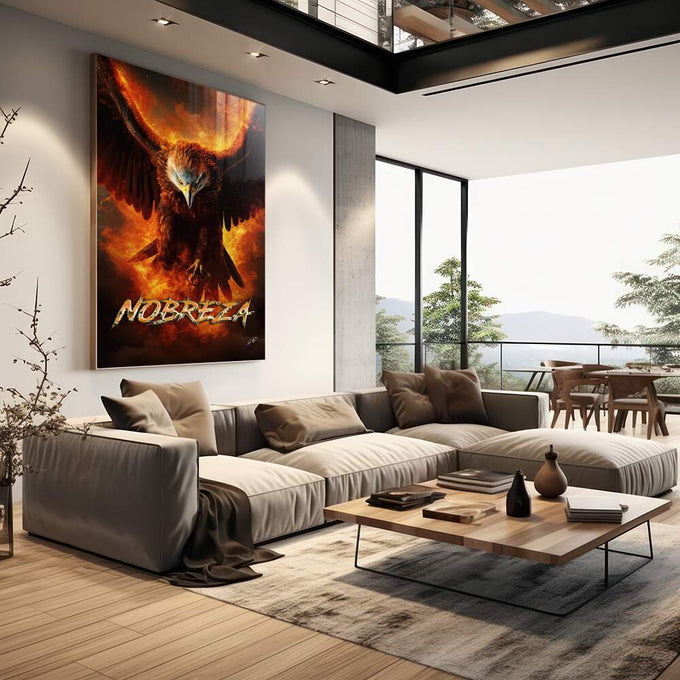 Quadro Decorativo Águia Nobreza - Arte Premium para Sua Decoração - quadros decorativos 1 Tela Vertical, 3 Telas - em escritorio elegante