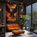 Quadro Decorativo Águia Nobreza - Arte Premium para Sua Decoração - quadros decorativos para sala 1 Tela Vertical, 3 Telas - em ambiente decorado