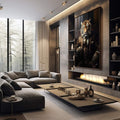 Quadro Decorativo Tigre Executivo - Arte Sofisticada para Ambientes Elegantes - quadros decorativos 1 Tela Vertical, 3 Telas - em sala moderna