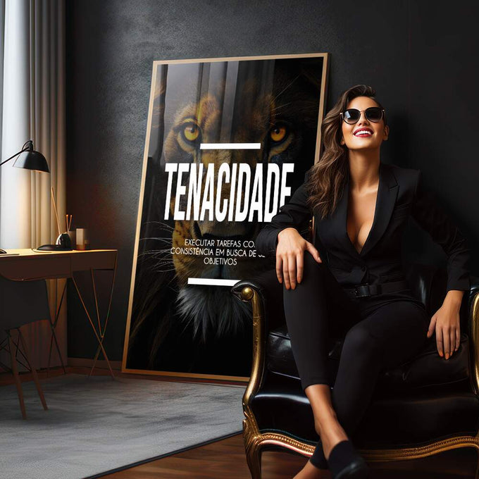 Quadro Decorativo Motivacional Tenacidade - Inspire Seus Dias com Arte - quadros decorativos para sala 1 Tela Vertical, 3 Telas - em quarto contemporaneo