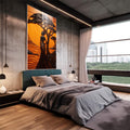 Quadro Decorativo Afro Força e Tradição - quadros decorativos para sala 1 Tela Vertical, 3 Telas - em quarto contemporaneo