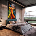 Quadro Decorativo Afro Contemporâneo Beleza em Cores - quadros decorativos para sala 1 Tela Vertical, 3 Telas - em quarto contemporaneo