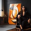 Quadro Decorativo Boho Arte Geométrica em Tons Quentes - quadros decorativos para sala 1 Tela Vertical, 3 Telas - em quarto contemporaneo