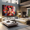 Quadro Decorativo Frida 03 - Elegância e Estilo em Tecido Canvas Premium - quadros decorativos para sala 1 Tela, 1 Tela Horizontal - em quarto contemporaneo